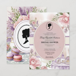 Budget Lila Florals Bridgerton Brautparty Einladung