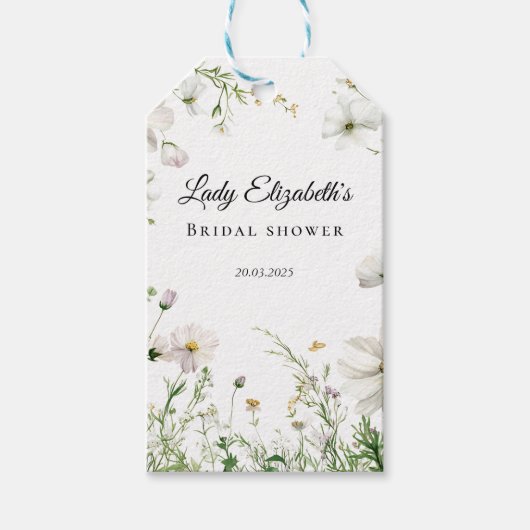 Budget Lila Florals Bridgerton Brautparty Geschenkanhänger (Vorderseite)