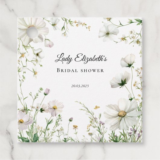 Budget Lila Florals Bridgerton Brautparty Geschenkanhänger (Vorderseite)