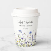 Budget Lila Florals Bridgerton Brautparty Pappbecher (Rückseite)