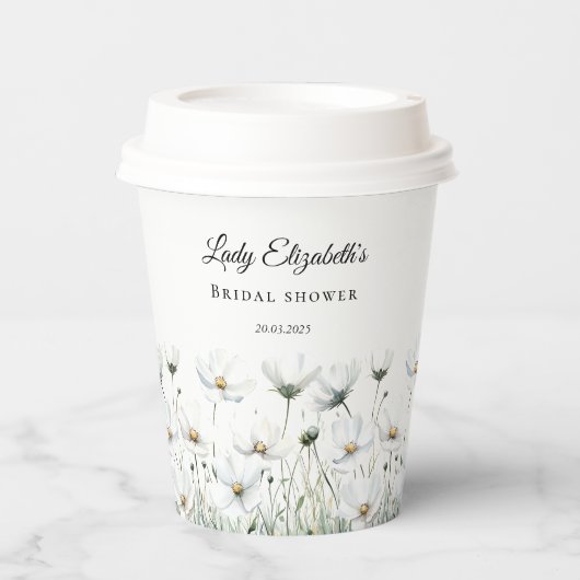 Budget Lila Florals Bridgerton Brautparty Pappbecher (Vorderseite)