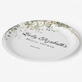 Budget Lila Florals Bridgerton Brautparty Pappteller (Schrägansicht)