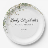 Budget Lila Florals Bridgerton Brautparty Pappteller (Vorderseite)