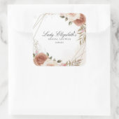 Budget Lila Florals Bridgerton Brautparty Quadratischer Aufkleber (Tasche)