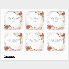 Budget Lila Florals Bridgerton Brautparty Quadratischer Aufkleber
