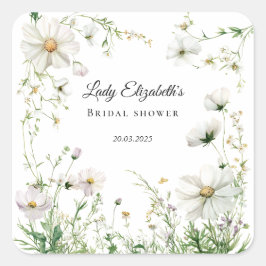 Budget Lila Florals Bridgerton Brautparty Quadratischer Aufkleber