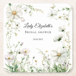 Budget Lila Florals Bridgerton Brautparty Rechteckiger Pappuntersetzer