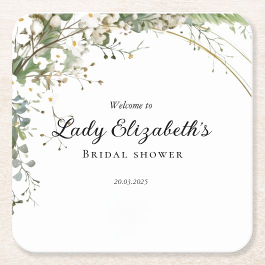 Budget Lila Florals Bridgerton Brautparty Rechteckiger Pappuntersetzer (Vorderseite)