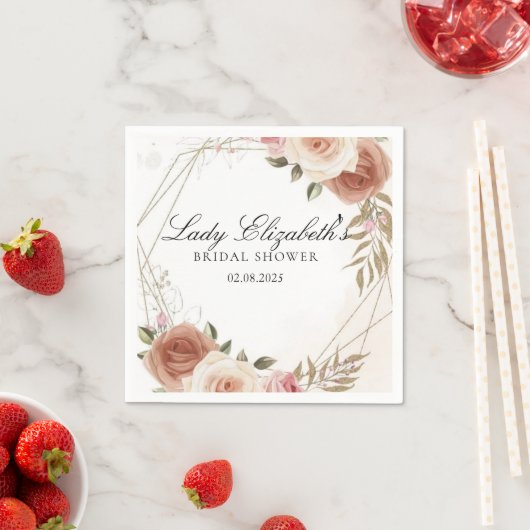 Budget Lila Florals Bridgerton Brautparty Serviette (Beispiel)