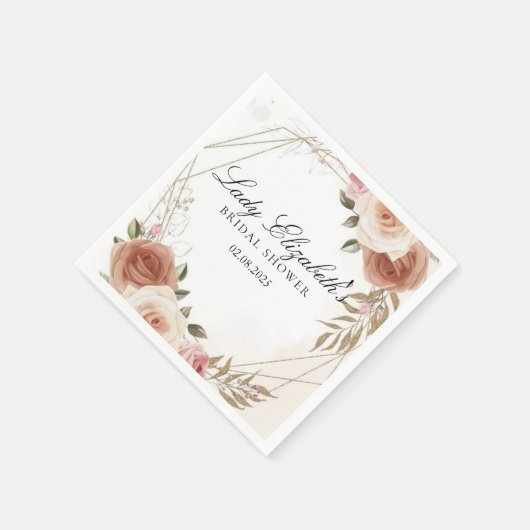 Budget Lila Florals Bridgerton Brautparty Serviette (Ecke)