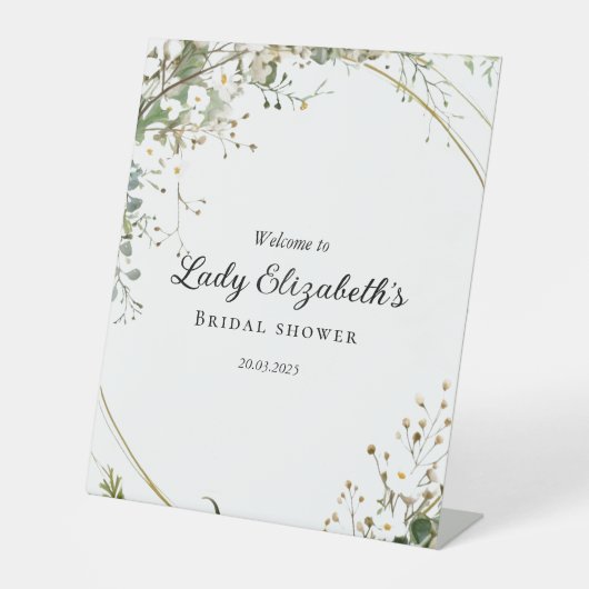 Budget Lila Florals Bridgerton Brautparty Sockelschild (Vorderseite)