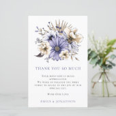 BUDGET Lila Florals Hochzeit 3 Foto Zitat Danke (Stehend Vorderseite)