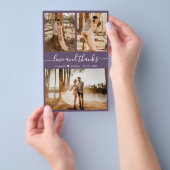 Budget Lila Foto Collage Wedding Vielen Dank Flyer (Handgriff)