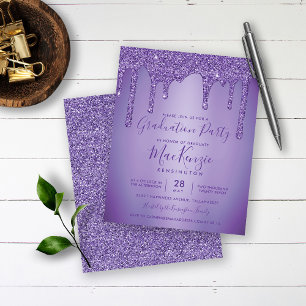 BUDGET Lila Glitter-Tropfen Abschlussfeier