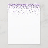 Budget Lila Glitzer Brautdusche Einladung (Rückseite)