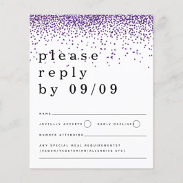 Budget Lila Glitzer Confetti Wedding RSVP