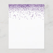Budget Lila Glitzer Confetti Wedding RSVP (Rückseite)