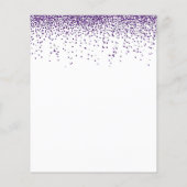 Budget Lila Glitzer Confetti Wedding RSVP (Rückseite)