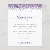 Budget Lila Glitzer Foto Brautparty Dank (Vorderseite)