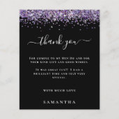 Budget Lila Glitzer Foto Hen Party Black Danke (Vorderseite)