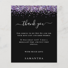 Budget Lila Glitzer Foto Hen Party Black Danke