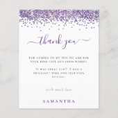 Budget Lila Glitzer Foto Hen Party Vielen Dank (Vorderseite)