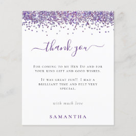 Budget Lila Glitzer Foto Hen Party Vielen Dank