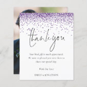 Budget Lila Glitzer Foto Hochzeit Vielen Dank (Vorne/Hinten)