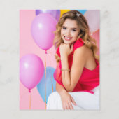 Budget Lila Glitzer Foto Sweet 16 Danke (Rückseite)