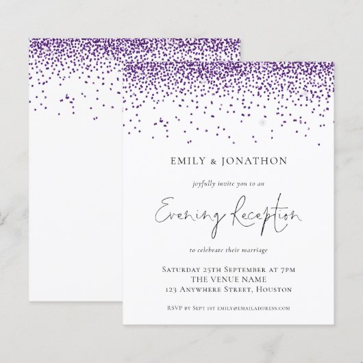 Budget Lila Glitzer Hochzeit Abend Empfang (Vorne/Hinten)