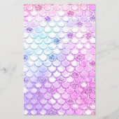 Budget Lila Glitzer Mermaid Birthday Einladung (Rückseite)