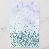 Budget Lila Glitzer Mermaid Kinderdusche Einladung (Rückseite)