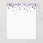 Budget Lila Glitzer Probe Dinner einladen (Rückseite)