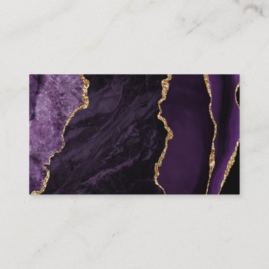 Budget Lila Gold Agate Aquamarin Wedding Website Begleitkarte (Rückseite)