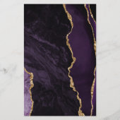 Budget Lila Gold Agate Dark Wedding Einladung (Rückseite)