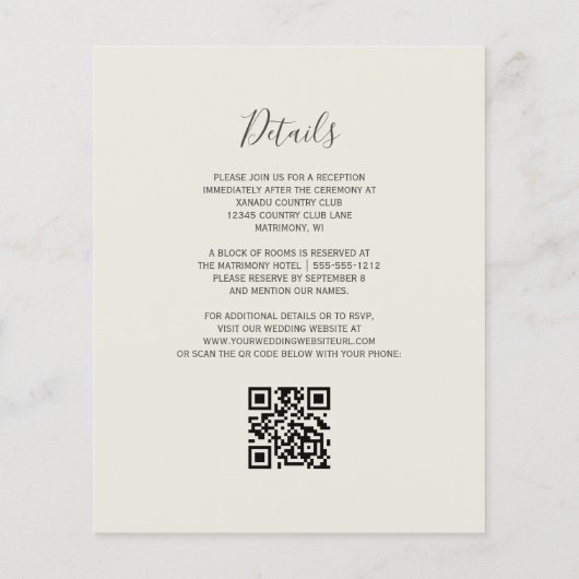 Budget Lila Gold Agate Ivory QR Code Hochzeit (Rückseite)