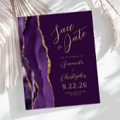 Budget Lila Gold Agate Plum Skript Save the Date