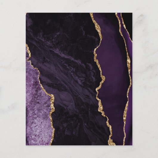 Budget Lila Gold Agate Plum Skript Save the Date (Rückseite)