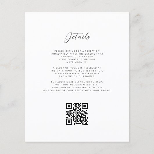 Budget Lila Gold Agate QR Code Hochzeit (Rückseite)