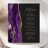 Budget Lila Gold-Agate-Skript-Hochzeitmenü