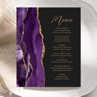 Budget Lila Gold-Agate-Skript-Hochzeitmenü