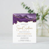 Budget Lila Gold Agate Sweet 16 Einladung (Stehend Vorderseite)