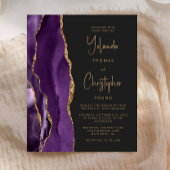 Budget Lila Gold Agate Trendy Wedding Einladung
