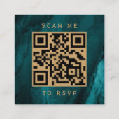 Budget Lila Gold Aquamarin Agate Wedding QR Code U Begleitkarte (Rückseite)