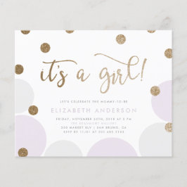 Budget Lila & Gold Confetti Girl Babydusche