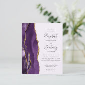 Budget Lila Goldlavender QR-Hochzeit (Stehend Vorderseite)
