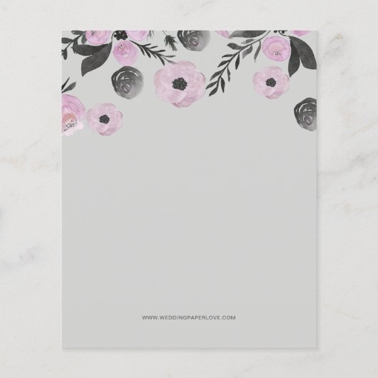 Budget Lila Graublütendusche Einladung (Rückseite)