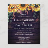 Budget Lila Holzblumen Einladung Hochzeit (Vorderseite)