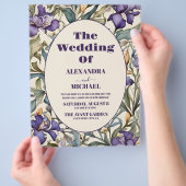 Budget Lila Iris Art Nouveau Wedding Flyer (Hand)