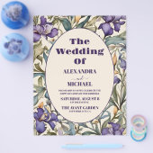 Budget Lila Iris Art Nouveau Wedding Flyer (Einzeln)